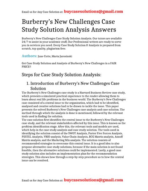 burberry case study solution|Case Solution Burberry's New Challenges .